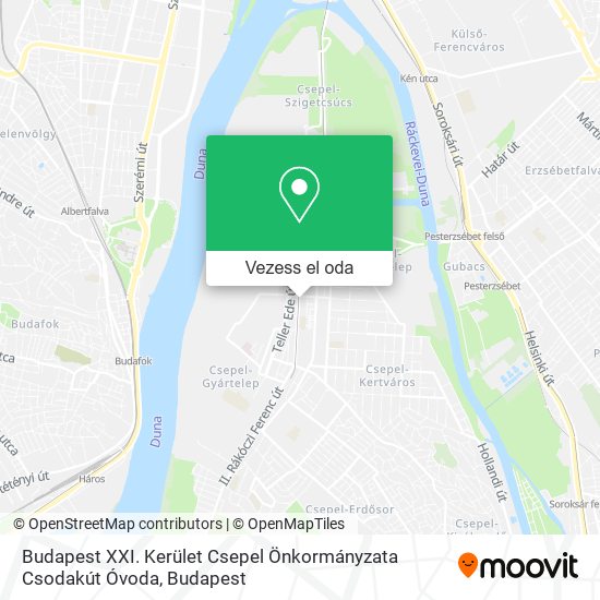 Budapest XXI. Kerület Csepel Önkormányzata Csodakút Óvoda térkép