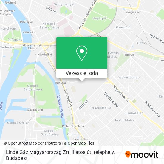Linde Gáz Magyarország Zrt, Illatos úti telephely térkép