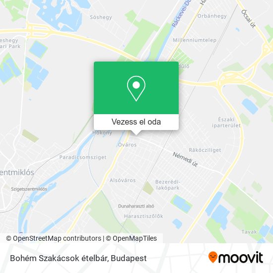 Bohém Szakácsok ételbár térkép