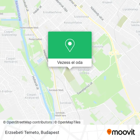 Erzsebeti Temeto térkép