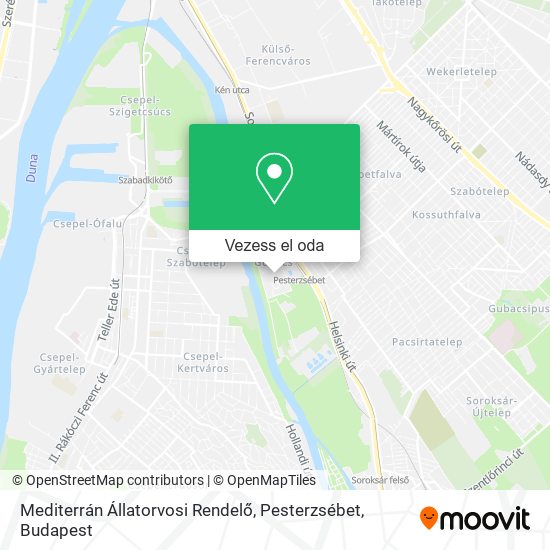Mediterrán Állatorvosi Rendelő, Pesterzsébet térkép
