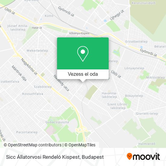 Sicc Állatorvosi Rendeló Kispest térkép