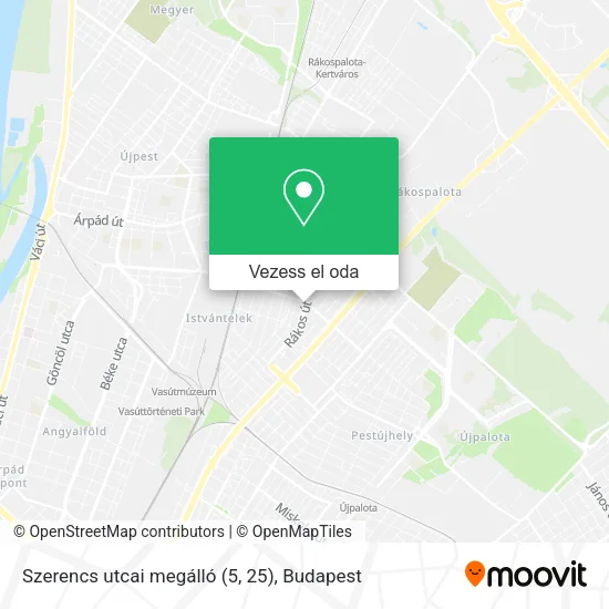 Szerencs utcai megálló (5, 25) térkép