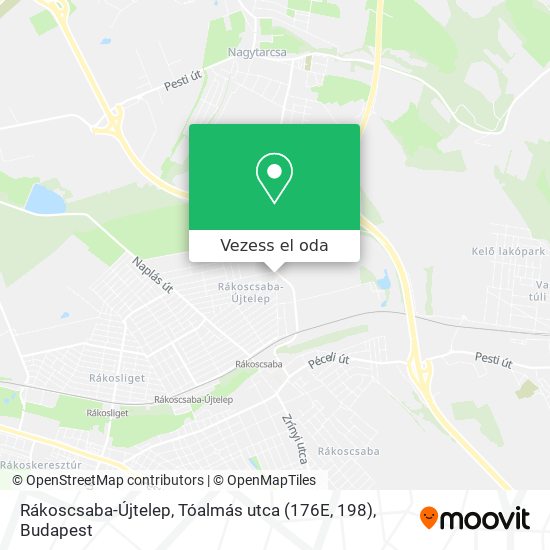Rákoscsaba-Újtelep, Tóalmás utca (176E, 198) térkép