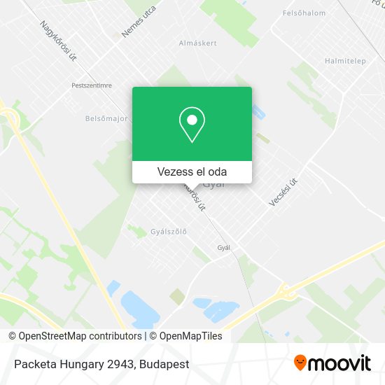 Packeta Hungary 2943 térkép