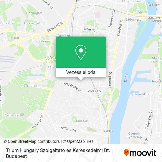 Trium Hungary Szolgáltató és Kereskedelmi Bt térkép
