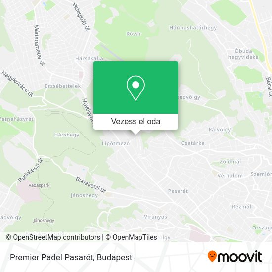 Premier Padel Pasarét térkép
