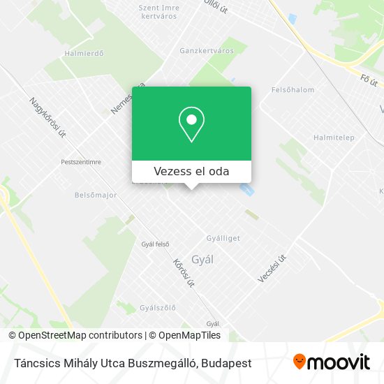 Táncsics Mihály Utca Buszmegálló térkép
