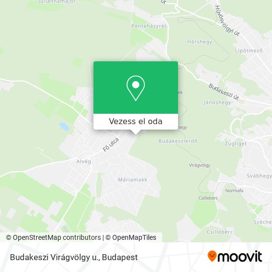 Budakeszi Virágvölgy u. térkép