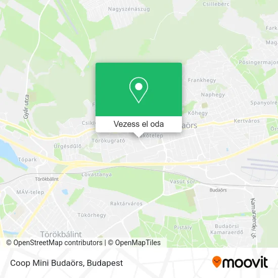Coop Mini Budaörs térkép