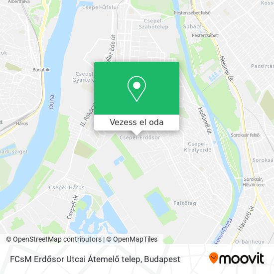 FCsM Erdősor Utcai Átemelő telep térkép