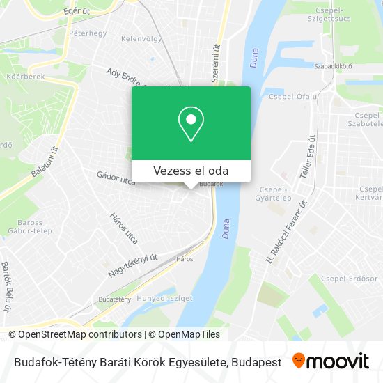 Budafok-Tétény Baráti Körök Egyesülete térkép