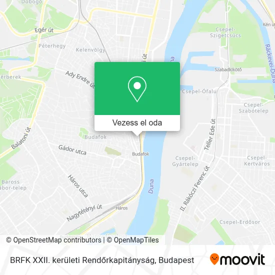 BRFK XXII. kerületi Rendőrkapitányság térkép