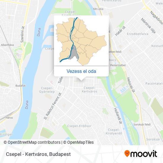 Csepel - Kertváros térkép