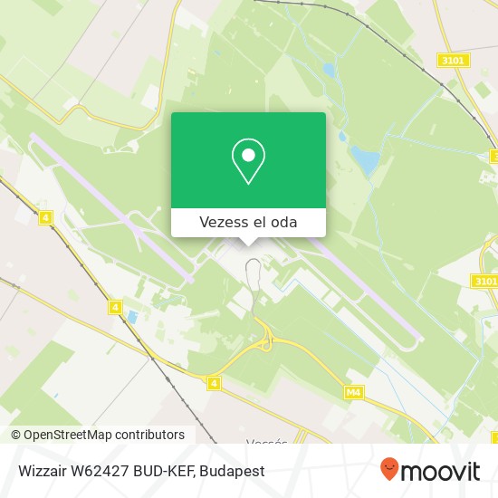 Wizzair W62427 BUD-KEF térkép