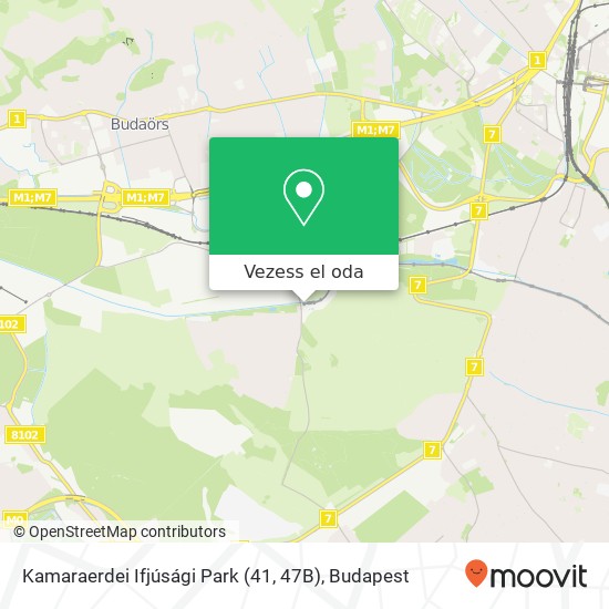 Kamaraerdei Ifjúsági Park (41, 47B) térkép