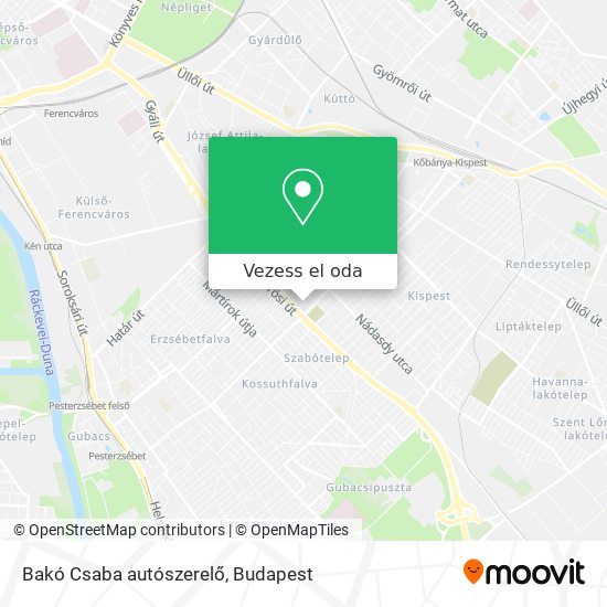 Bakó Csaba autószerelő térkép