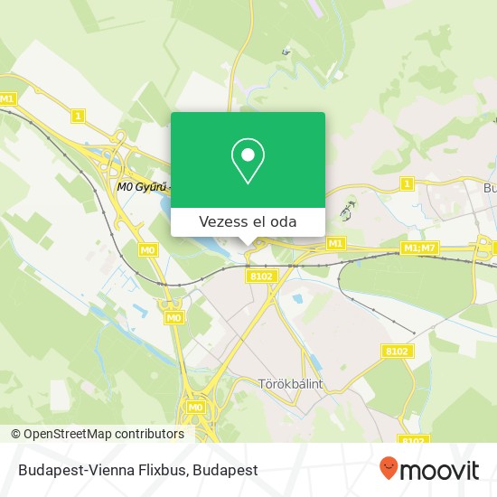 Budapest-Vienna Flixbus térkép