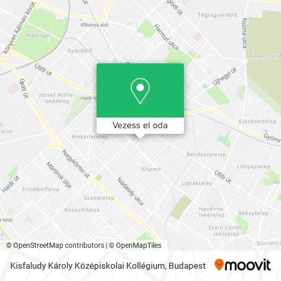 Kisfaludy Károly Középiskolai Kollégium térkép