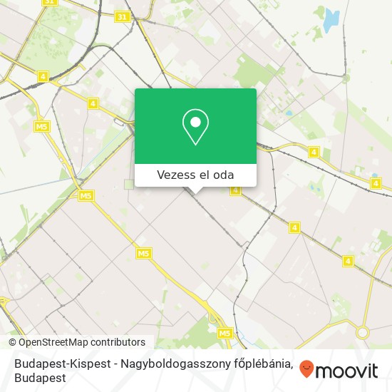 Budapest-Kispest - Nagyboldogasszony főplébánia térkép
