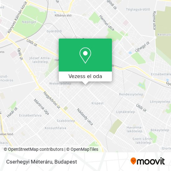 Cserhegyi Méteráru térkép