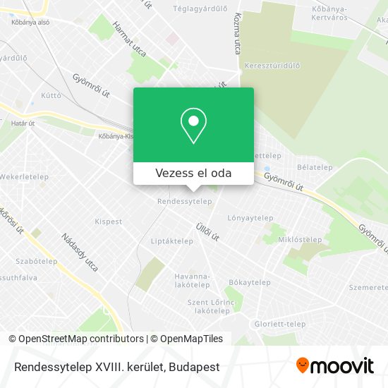 Rendessytelep XVIII. kerület térkép