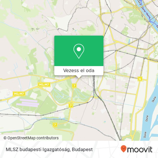 MLSZ budapesti Igazgatóság térkép