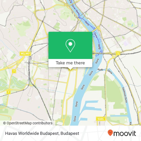 Havas Worldwide Budapest térkép