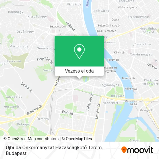 Újbuda Önkormányzat Házasságkötő Terem térkép