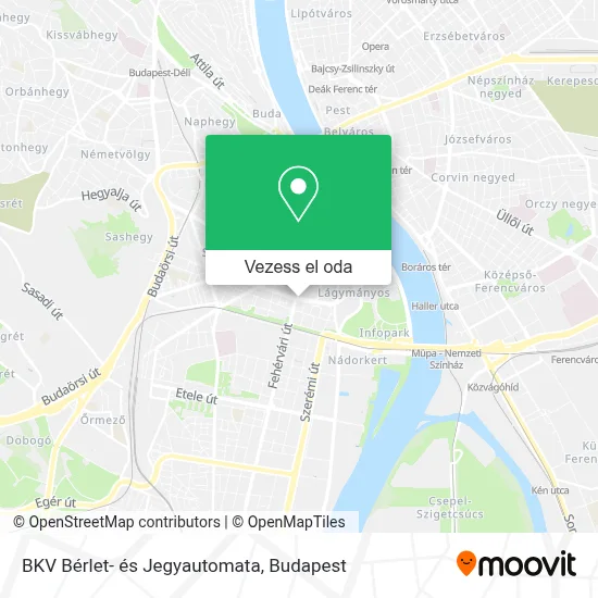 BKV Bérlet- és Jegyautomata térkép