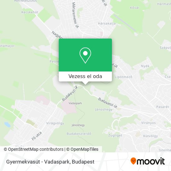 Gyermekvasút - Vadaspark térkép