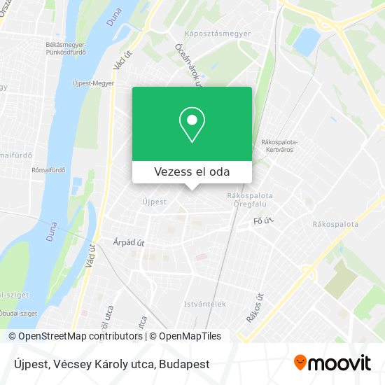 Újpest, Vécsey Károly utca térkép