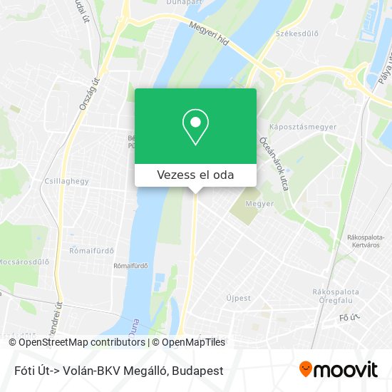 Fóti Út-> Volán-BKV Megálló térkép