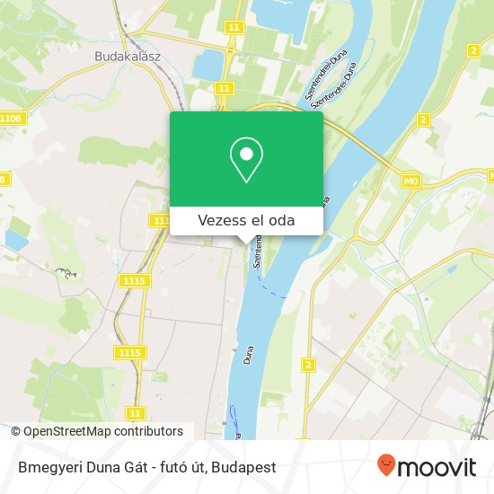 Bmegyeri Duna Gát - futó út térkép