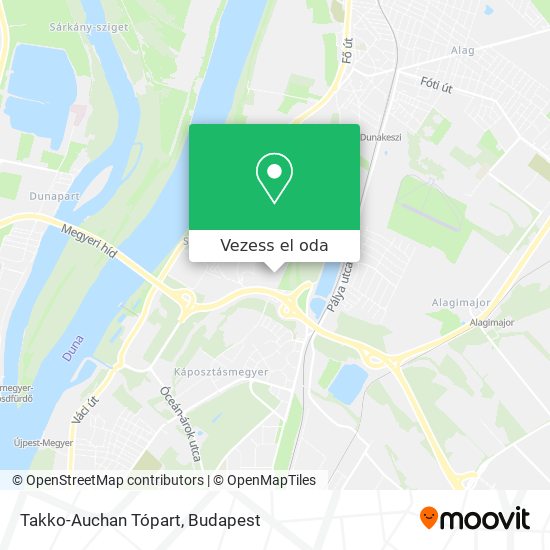 Takko-Auchan Tópart térkép