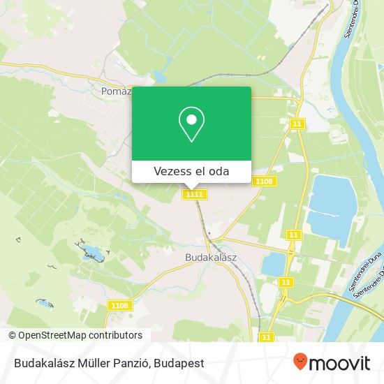 Budakalász Müller Panzió térkép