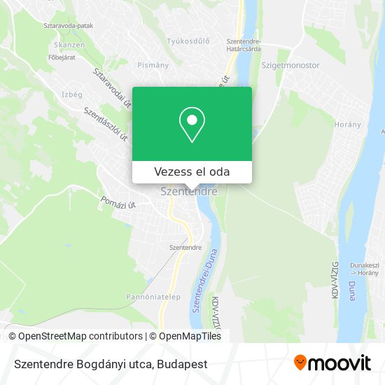 Szentendre Bogdányi utca térkép