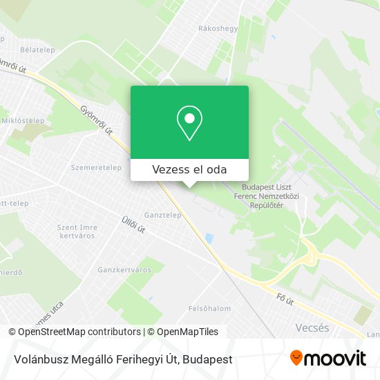 Volánbusz Megálló Ferihegyi Út térkép