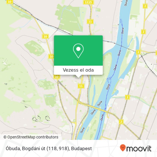 Óbuda, Bogdáni út (118, 918) térkép