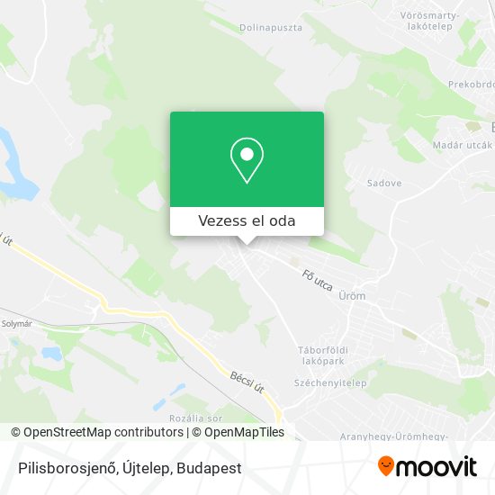 Pilisborosjenő, Újtelep térkép