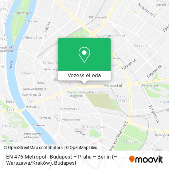 EN 476 Metropol | Budapest – Praha – Berlin (– Warszawa / Kraków) térkép