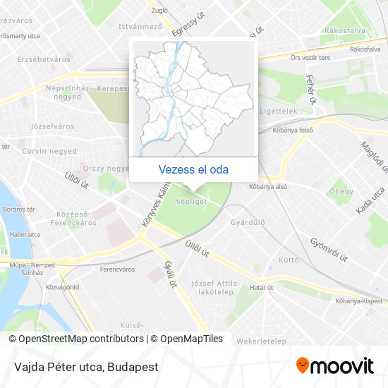 Vajda Péter utca térkép