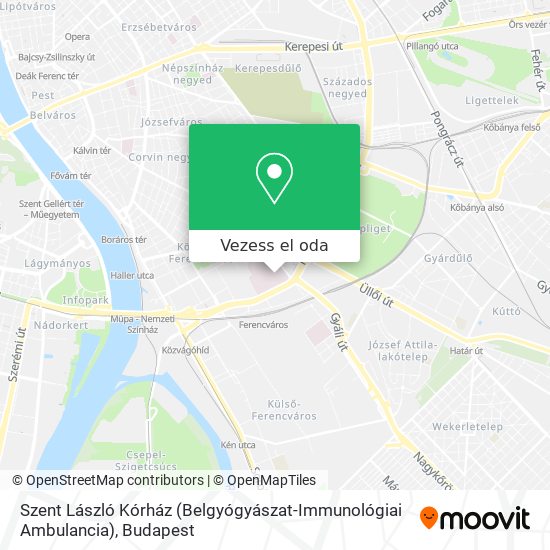 Szent László Kórház (Belgyógyászat-Immunológiai Ambulancia) térkép