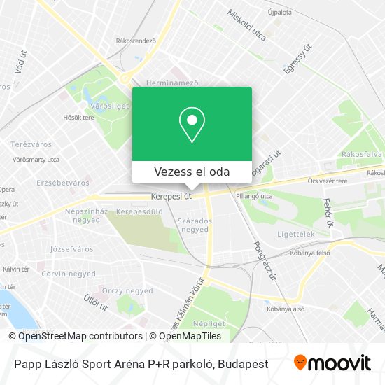 Papp László Sport Aréna P+R parkoló térkép