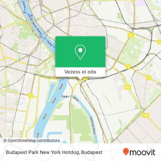 Budapest Park New York Hotdog térkép