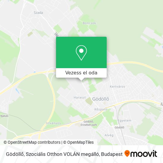 Gödöllő, Szociális Otthon VOLÁN megálló térkép