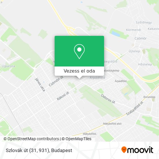 Szlovák út (31, 931) térkép