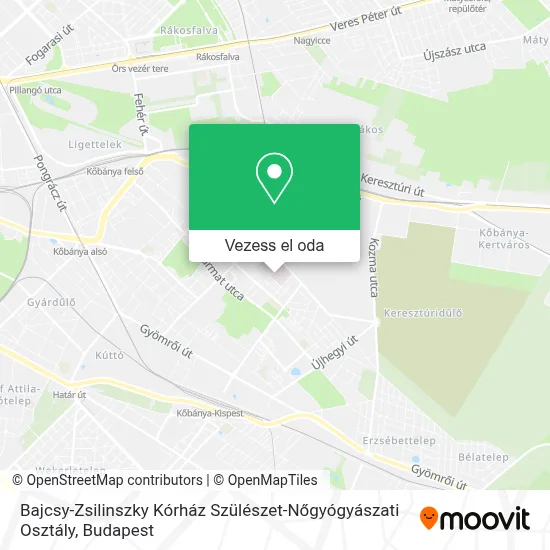 Bajcsy-Zsilinszky Kórház Szülészet-Nőgyógyászati Osztály térkép