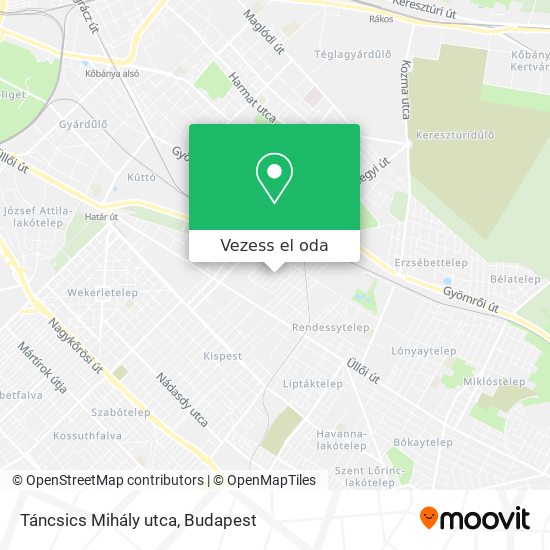Táncsics Mihály utca térkép