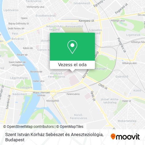 Szent István Kórház Sebészet és Aneszteziológia térkép